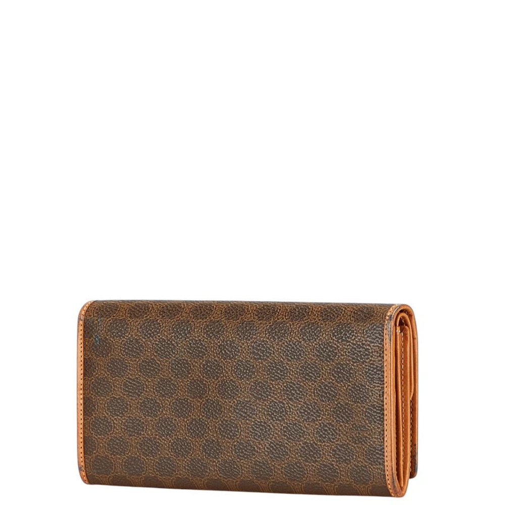 Celine Brown Wallet Leather Macadam Long Brown